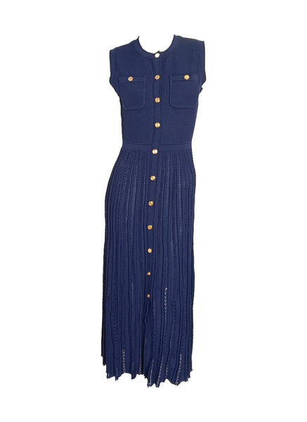 Structured Bodice Pockets Knit Dress