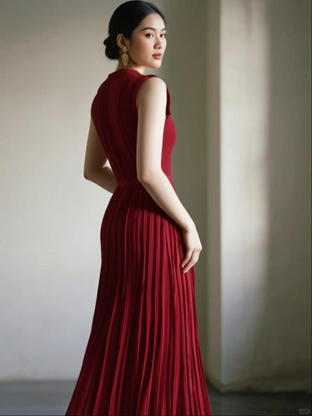 Structured Bodice Pockets Knit Dress