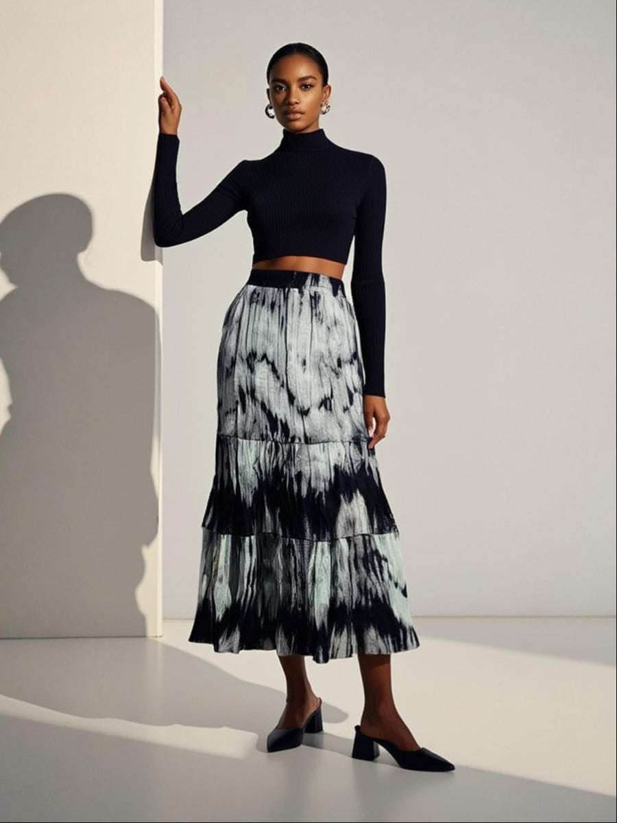 Tie-Dye Tiered Skirt