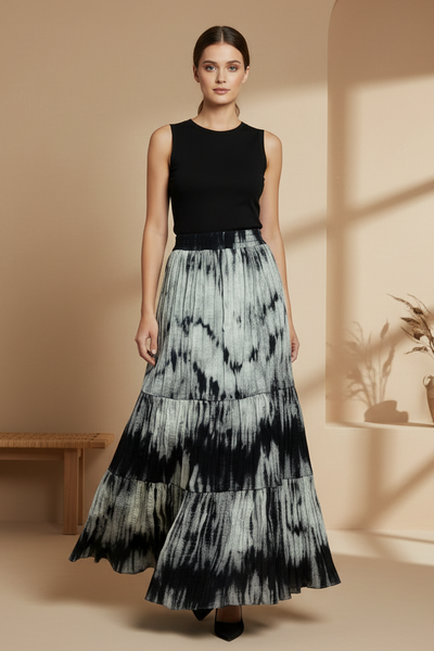 Tie-Dye Tiered Skirt