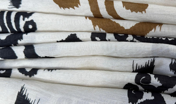 Abstract Print Button Front Dress