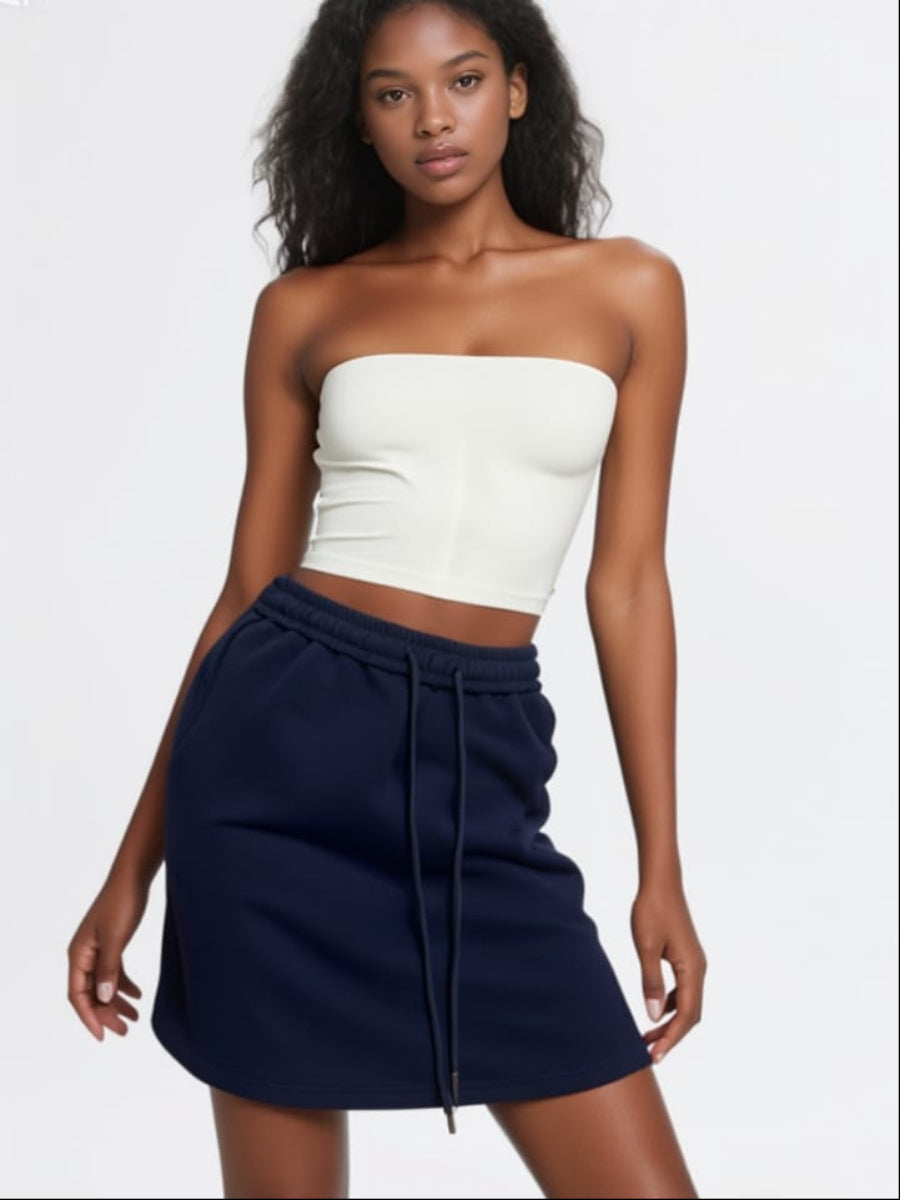Drawstring Jersey Skirt
