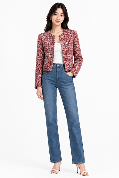 Multitone Tweed Cropped Jacket
