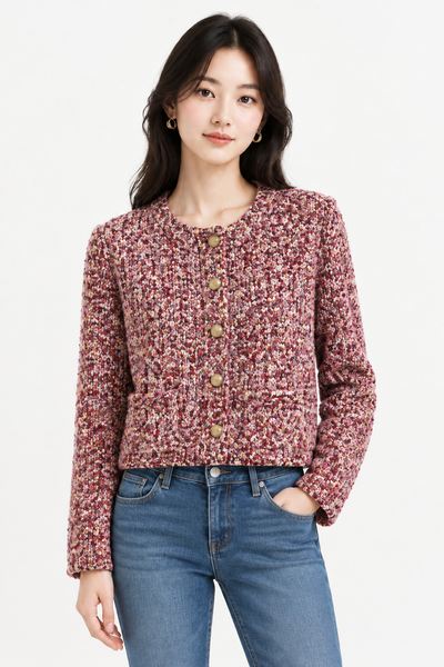 Multitone Tweed Cropped Jacket