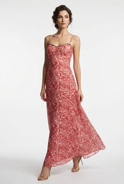 Floral Motifs Maxi Dress