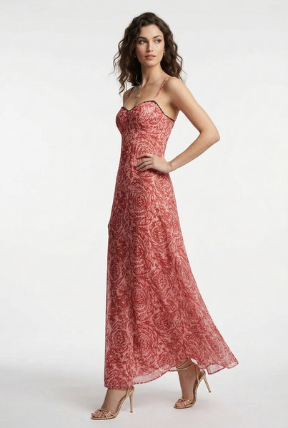 Floral Motifs Maxi Dress