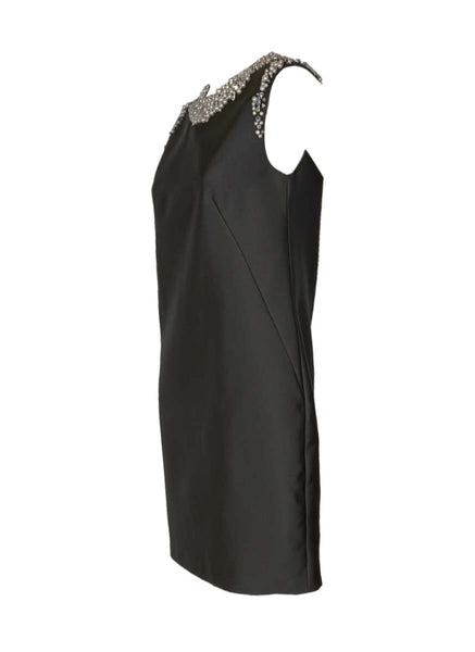 3250031 Pearl Embellished Shift Dress *Black