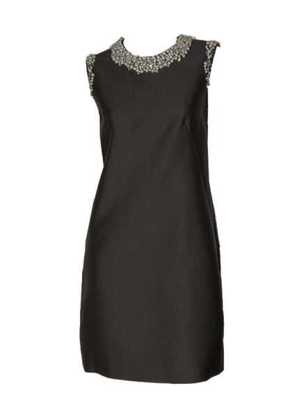3250031 Pearl Embellished Shift Dress *Black