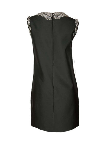 3250031 Pearl Embellished Shift Dress *Black
