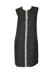 3250032 Middle Embellished Shift Dress *Black