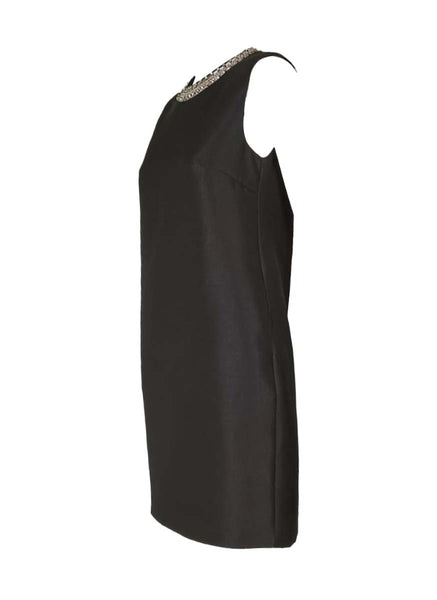 3250033 Collar Embellished Shift Dress *Black
