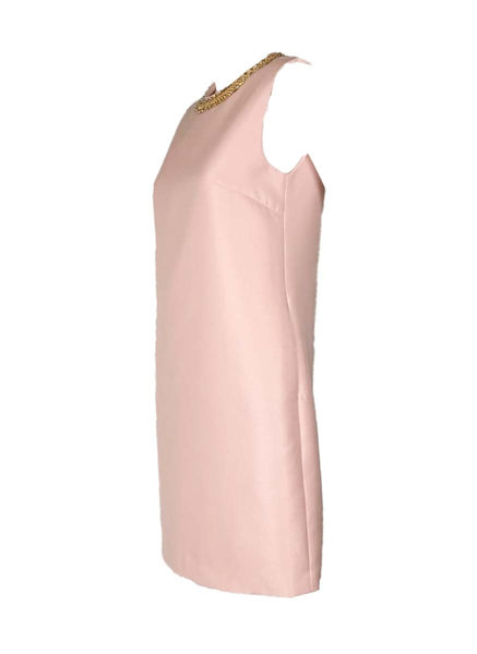 3250033 Collar Embellished Shift Dress *Pink