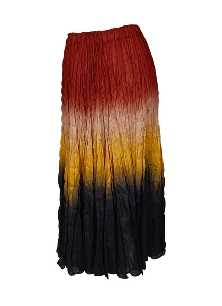3250049 Gradient Pleated Long Skirt *Brown