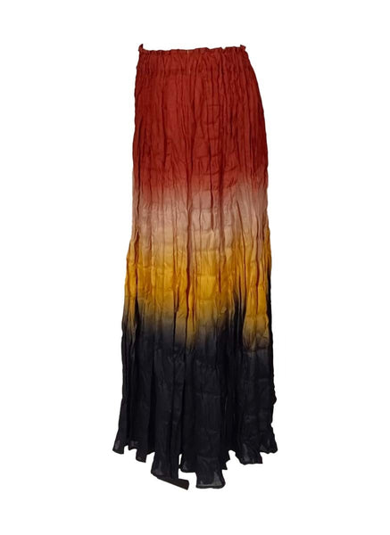 3250049 Gradient Pleated Long Skirt *Brown