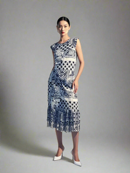 7250009 Fringe Harmony Pleated Dress 09