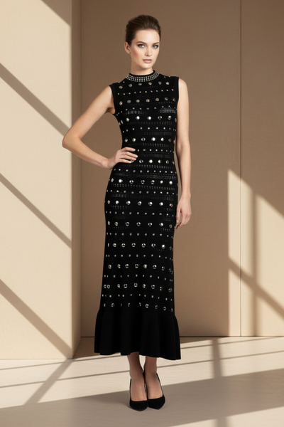 Classic Studded Knit Dress