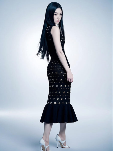 8250024 Classic Studded Knit Dress