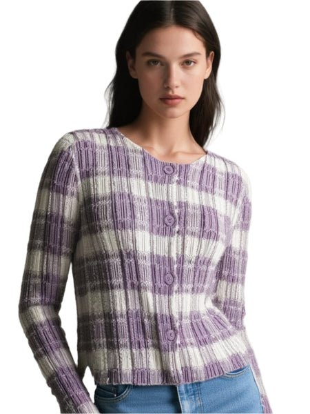 3250080 Long Sleeve Pleated Tweed Jacket