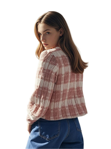 3250080 Long Sleeve Pleated Tweed Jacket
