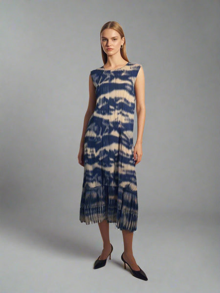 7250014 Fringe Hem Sleeveless Midi Dress 14