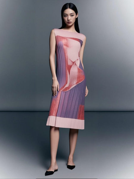 7250003 Fluid Elegance Pleated Dress
