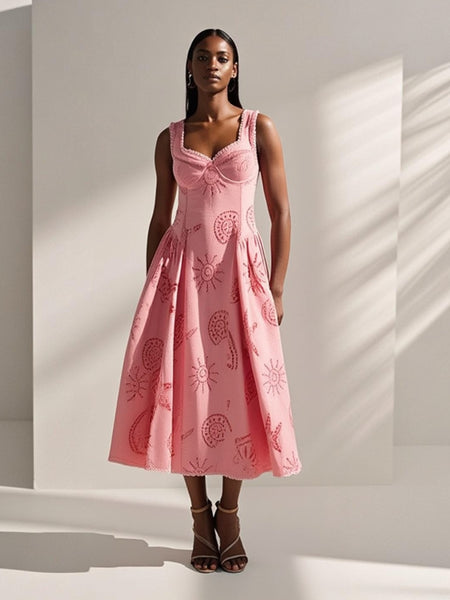 6250007 Embroidered Long Dress