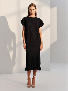 6250012 Gathered Ruched Long Dress