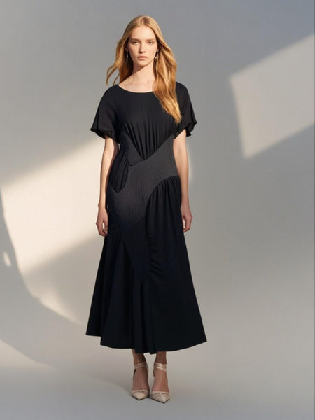 6250017 Loose Pleated Midi Dress