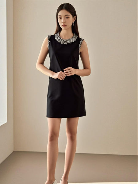 3250031 Pearl Embellished Shift Dress