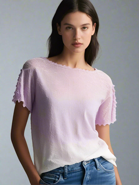 4250014 Gradient Color Short Sleeved Top