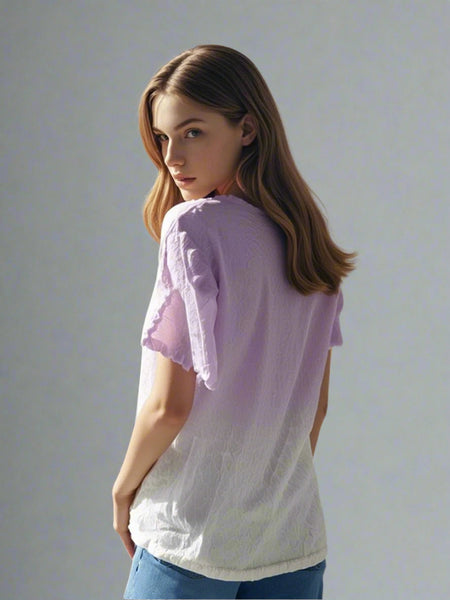 4250014 Gradient Color Short Sleeved Top