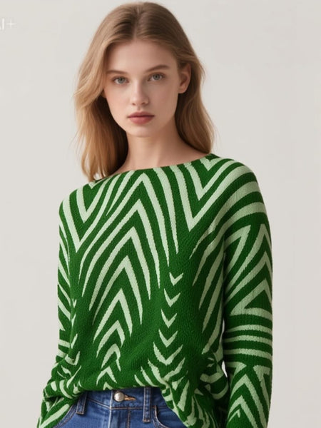 4240042 Lines Printed Wrinkled Top
