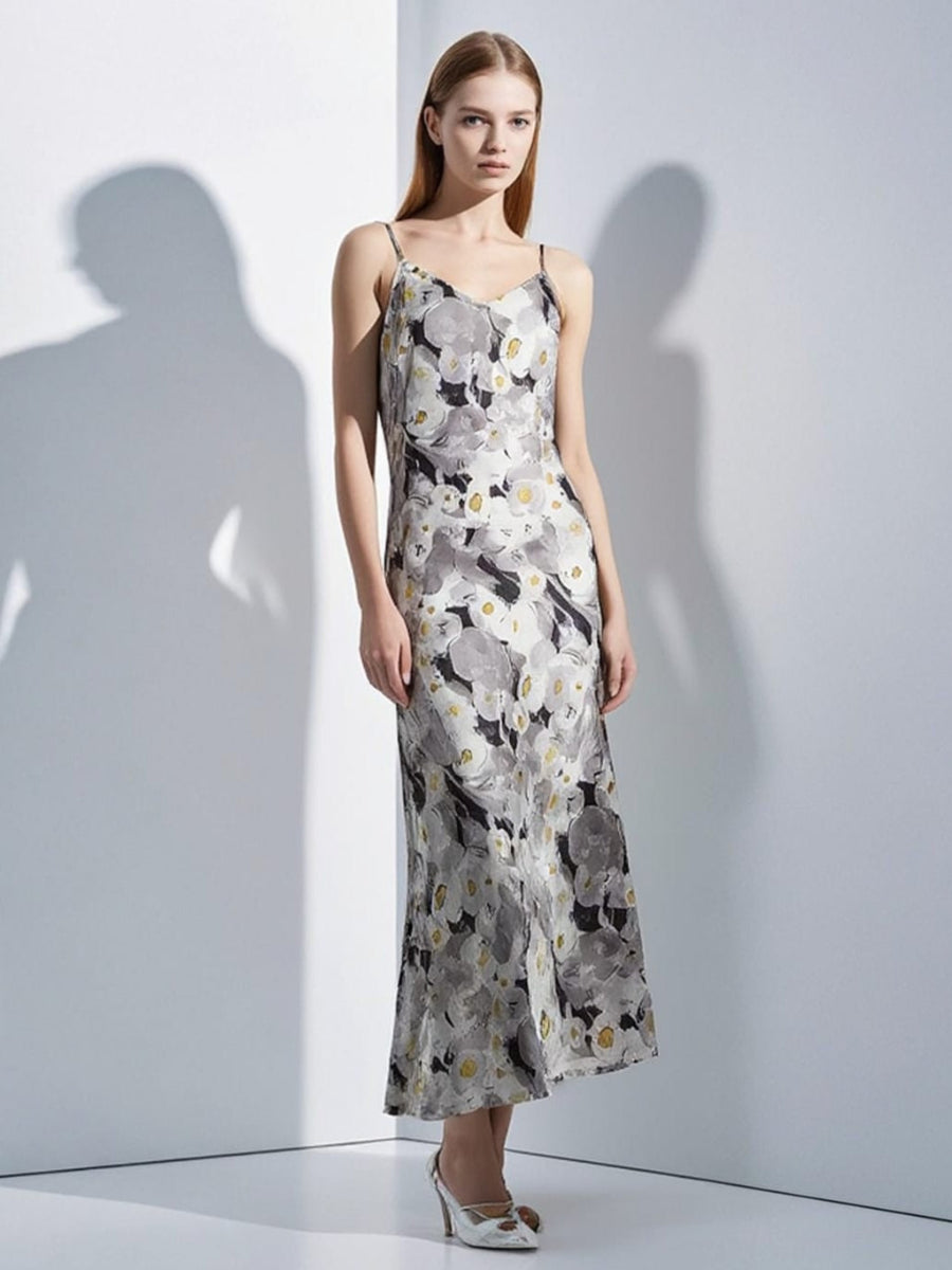 3250056 Floral Printed Slip Dress