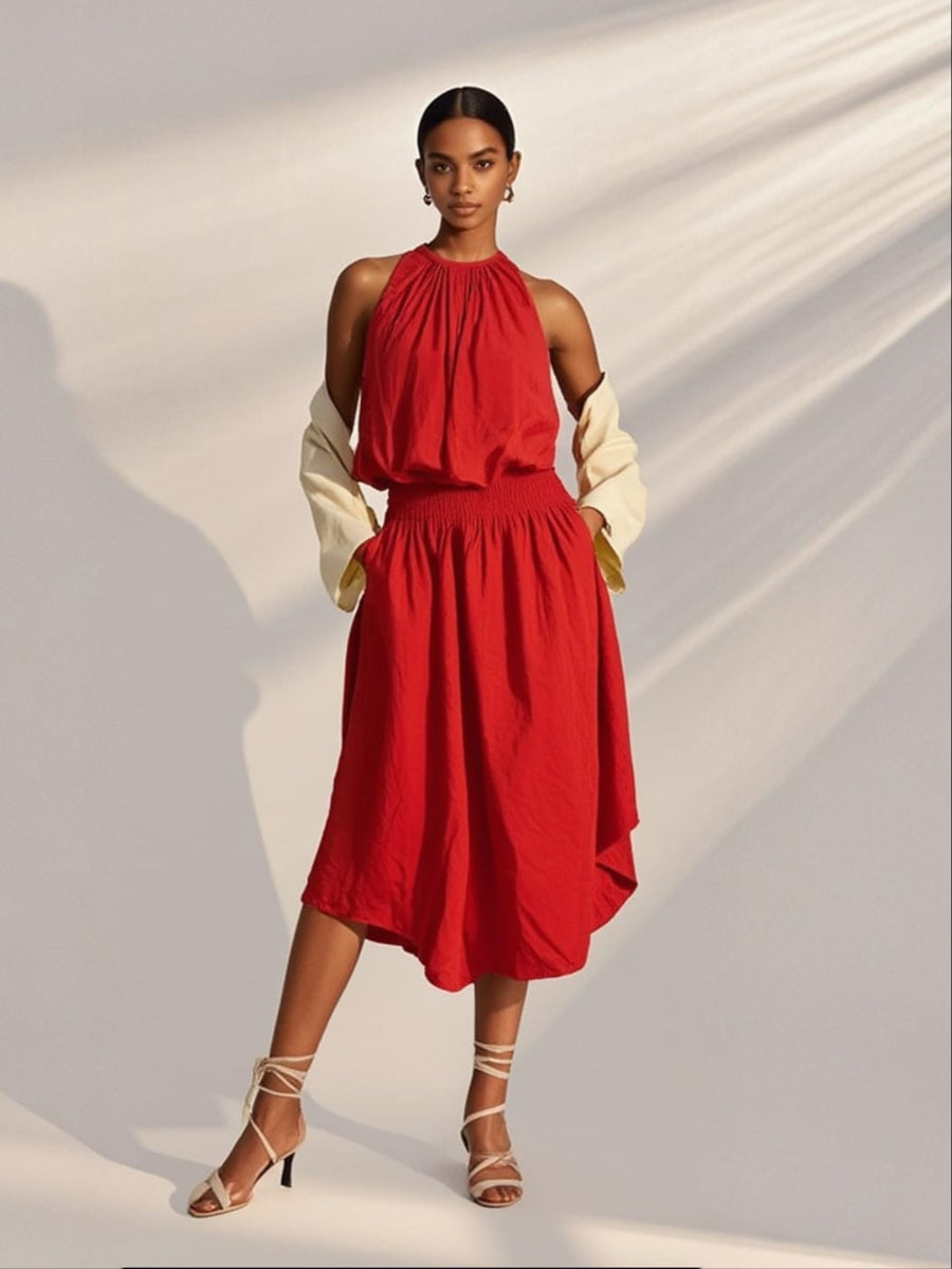 N180079 Sleeveless Midi Dress