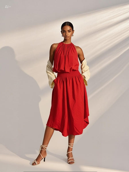 N180079 Sleeveless Midi Dress