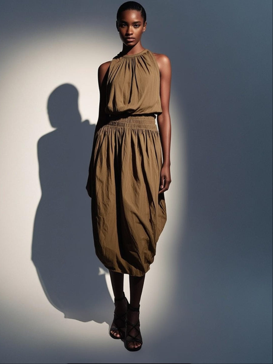 N180079 Front & Back Midi Dress