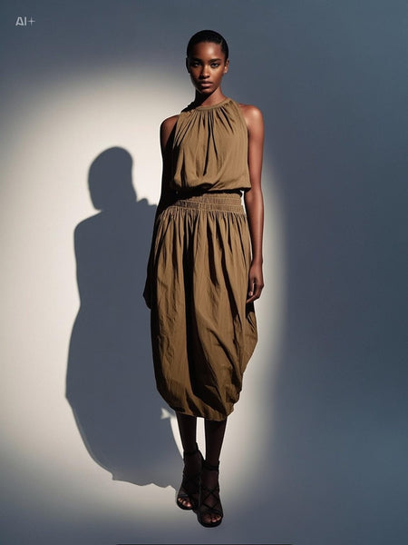 N180079 Front & Back Midi Dress
