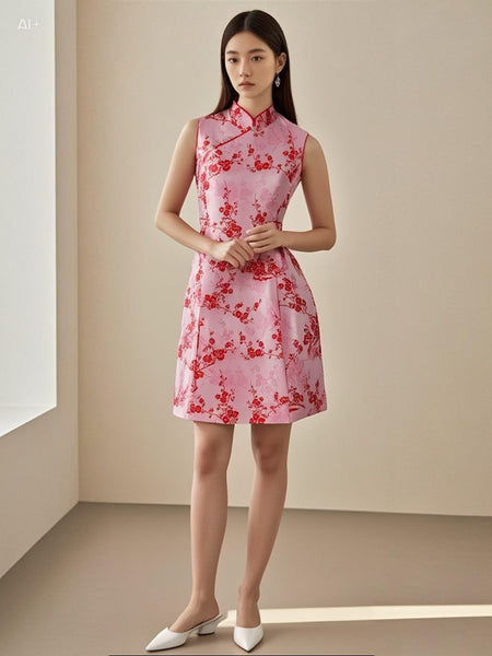 D240008 Floral Emboridery Cheongsam