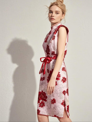 1250007 Silver Embroidery Cheongsam