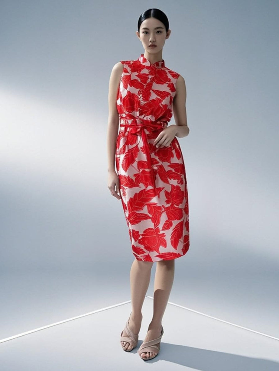 1250006 Mandarin Collar Embroidered Cheongsam