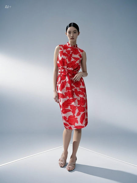 1250006 Mandarin Collar Embroidered Cheongsam