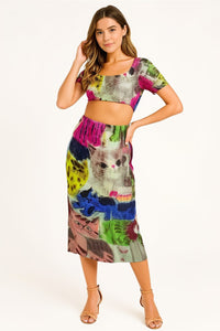 7250016 Kitty Pleated Midi Skirt