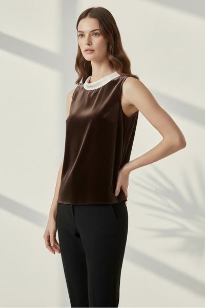 Classis Scoop Neckline Velvet Top