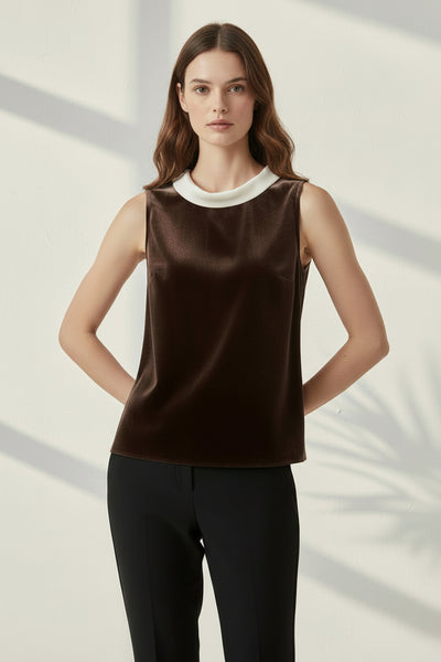 Classis Scoop Neckline Velvet Top