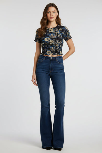 Abstract Patterned Creased Top