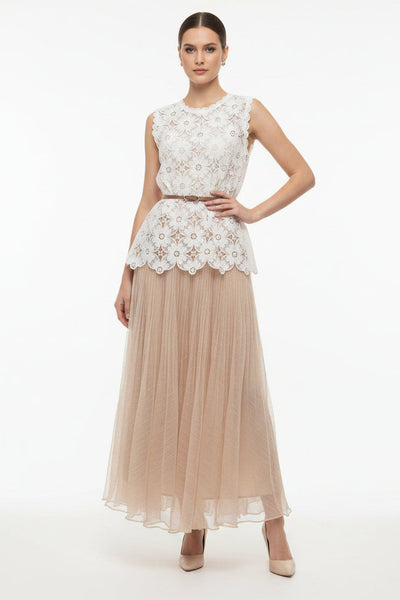 Lace Sleeveless Top & Tulle Skirt Set