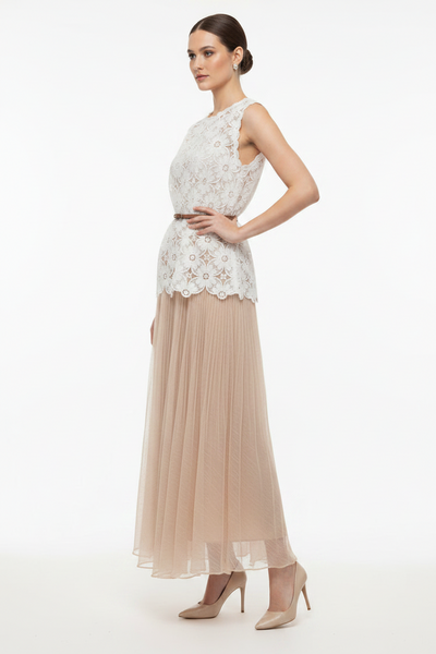 Lace Sleeveless Top & Tulle Skirt Set