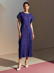 6250012 Gathered Ruched Long Dress