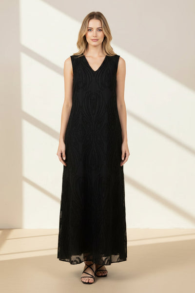 V-neck Textured Maxi Dress