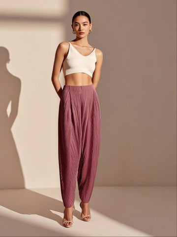 7240024 High Waist Loose Pleated Pants